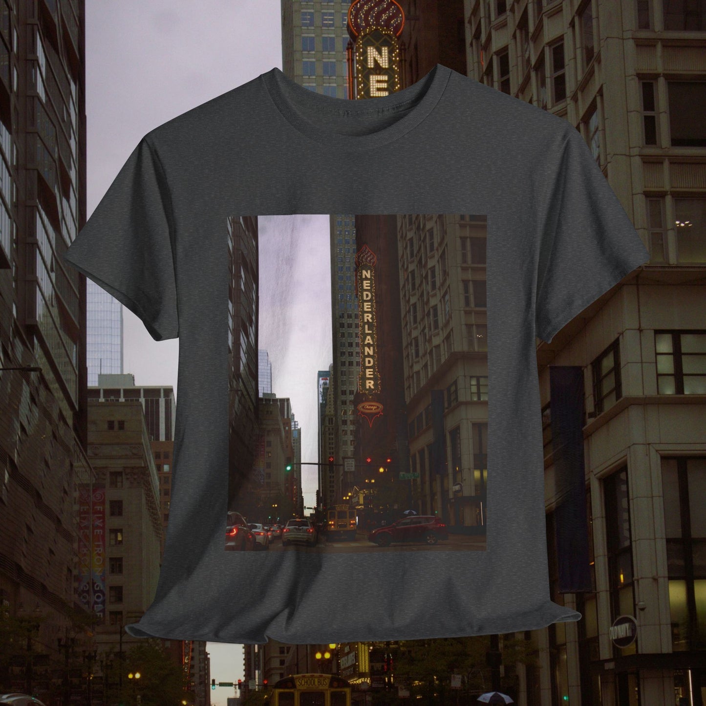 Unisex Heavy Cotton Tee - Chicago Twilight