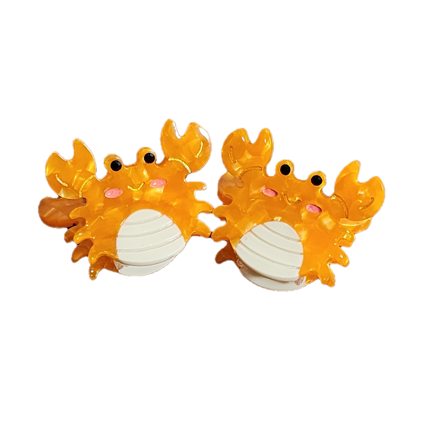 Happy orange crab hair clip