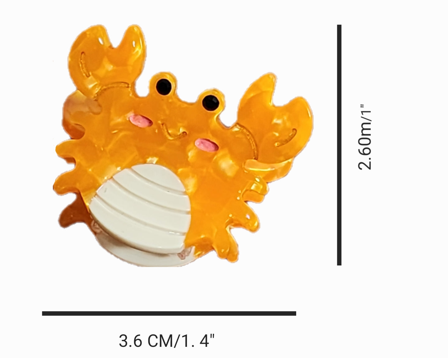 Happy orange crab hair clip